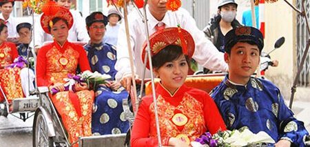 rước dâu bằng xích lô